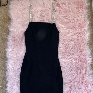 Black Dress with Bedazzled Straps